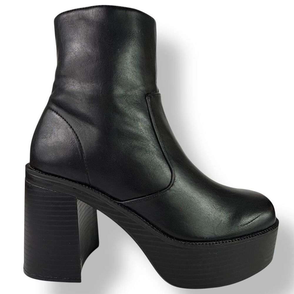 Madden Girl Grace Y2K-Inspired Black Chunky Platform Ankle Boots Women’s 9 M - Picture 4 of 12